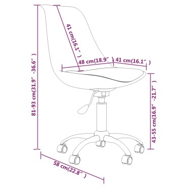 vidaXL Καρέκλες Τραπεζαρίας Περιστρεφόμενες 2 τεμ. Αν. Γκρι Υφασμάτινες 48x58x(81-93)cm