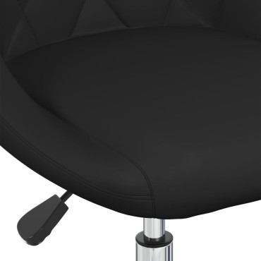 vidaXL Καρέκλες Τραπεζαρίας Περιστρεφόμενες 6 τεμ. Μαύρες Δερματίνη 46x44x(67,5-79)cm