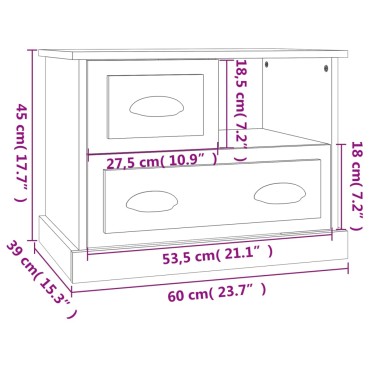 vidaXL Κομοδίνο Καφέ Δρυς 60x39x45cm 1 τεμ.