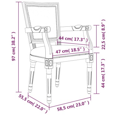 vidaXL Καρέκλα Τραπεζαρίας Σκούρο Γκρι Υφασμάτινη 58,5x55,5x97cm 1 τεμ.