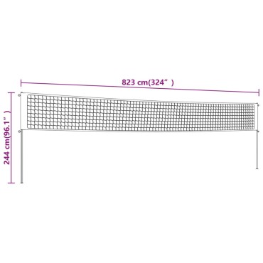 vidaXL Δίχτυ Βόλεϊ Κίτρινο και Μαύρο 823x244 εκ. Ύφασμα Πολυαιθυλενίου