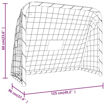 vidaXL Τέρμα Ποδοσφαίρου με Δίχτυ Λευκό 125x96x60εκ Ατσάλι/Πολυεστέρας