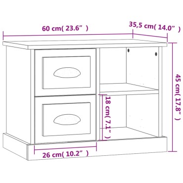 vidaXL Κομοδίνο Καπνιστή Δρυς 60x35,5x45cm 1 τεμ.