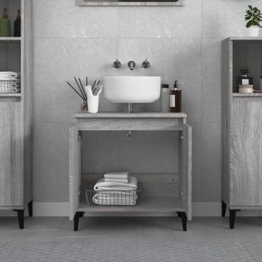 vidaXL Ντουλάπι Νιπτήρα Grey Sonoma 58x33x60cm Επεξεργ. Ξύλο 1 τεμ.