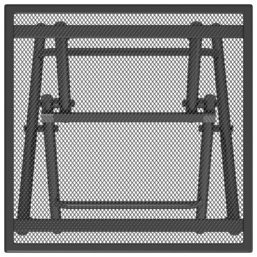 vidaXL Τραπέζι Κήπου Πτυσσόμενο με Πλέγμα Ανθρακί 38x38x38cm Ατσάλινο 1 τεμ.
