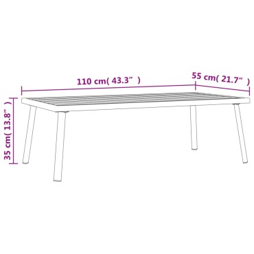 vidaXL Τραπεζάκι Κήπου Ανθρακί 110x55x35cm από Ατσάλι