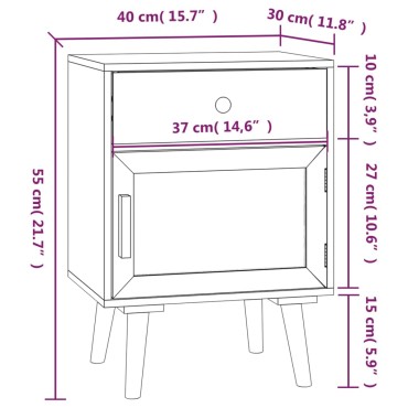 vidaXL Κομοδίνα 2 τεμ. Μαύρα 40x30x55cm από Επεξεργασμένο Ξύλο