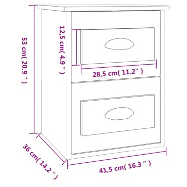 vidaXL Κομοδίνο Επιτοίχιο Καφέ Δρυς 41,5x36x53cm 1 τεμ.