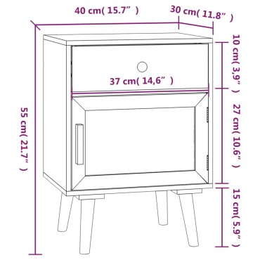 vidaXL Κομοδίνα 2 τεμ. 40x30x55cm από Επεξεργασμένο Ξύλο