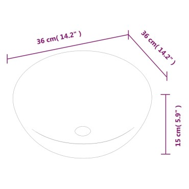 vidaXL Νιπτήρας Στρογγυλός Λευκός 36 x 15 εκ. Κεραμικός