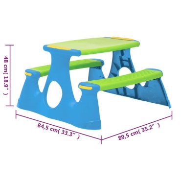 vidaXL Πάγκος Πικνίκ για Παιδιά 89,5x84,5x48cm από Πολυπροπυλένιο