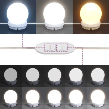 vidaXL Μπουντουάρ με LED Γυαλιστερό Λευκό 130x50x132,5cm 1 τεμ.