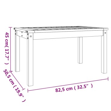 vidaXL Τραπέζι Κήπου Γκρι 82,5x50,5x45cm από Μασίφ Ξύλο Πεύκου 1 τεμ.