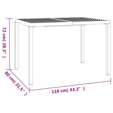 vidaXL Τραπέζι Κήπου Ανθρακί 110x80x72cm Ατσάλινο 1 τεμ.