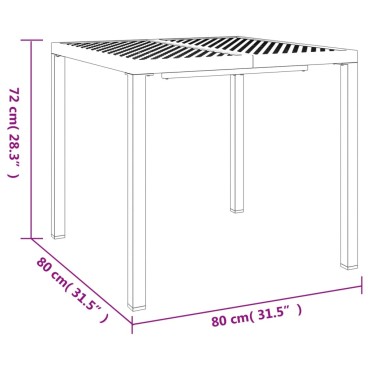 vidaXL Τραπέζι Κήπου Ανθρακί 80x80x72cm Ατσάλινο 1 τεμ.