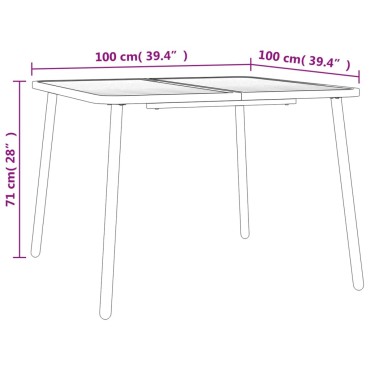 vidaXL Τραπέζι Κήπου Ανθρακί 100x100x71cm Ατσάλινο 1 τεμ.