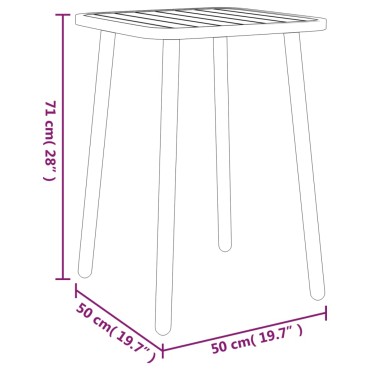 vidaXL Τραπέζι Κήπου Ανθρακί 50x50x71cm Ατσάλινο 1 τεμ.