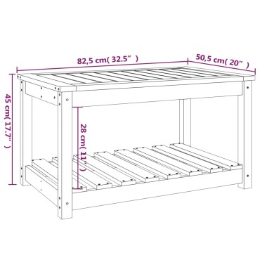 vidaXL Τραπέζι Κήπου Γκρι 82,5x50,5x45cm από Μασίφ Ξύλο Πεύκου 1 τεμ.