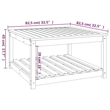 vidaXL Τραπέζι Κήπου 82,5x82,5x45cm από Μασίφ Ξύλο Ψευδοτσούγκας 1 τεμ.