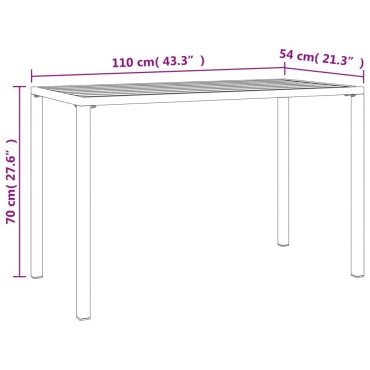 vidaXL Τραπεζαρία Κήπου Ανθρακί 110x54x70cm Ατσάλινη