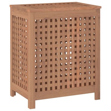 vidaXL Καλάθι Άπλυτων 50x35x60 εκ. από Μασίφ Ξύλο Teak