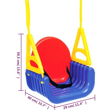 vidaXL Κούνια για Παιδιά 3 σε 1 29 x 40 x 39,5 εκ. από Πολυπροπυλένιο