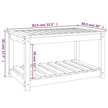 vidaXL Τραπέζι Κήπου 82,5x50,5x45cm από Μασίφ Ξύλο Πεύκου 1 τεμ.