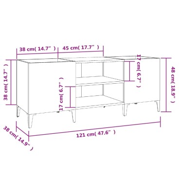 vidaXL Δισκοθήκη Λευκή 121x38x48cm Επεξεργασμένο Ξύλο