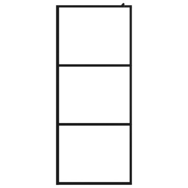 vidaXL Διαχωριστικό Ντους με Ράφι Μαύρο 90x195 εκ. Γυαλί ESG&Αλουμίνιο