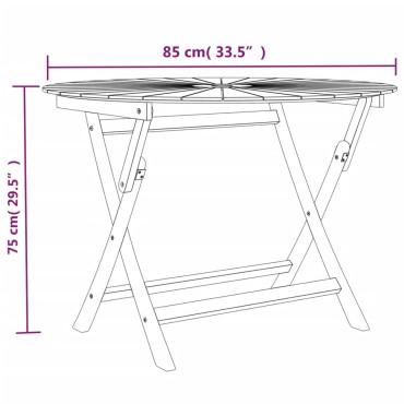 vidaXL Τραπέζι Κήπου Πτυσσόμενο 85x75cm Μασίφ Ξύλο Teak 1 τεμ.