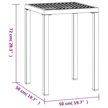 vidaXL Τραπέζι Κήπου Ανθρακί 50x50x72cm Ατσάλινο 1 τεμ.