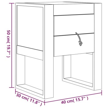 vidaXL Κομοδίνο 40x30x50cm από Μασίφ Ξύλο Teak 1 τεμ.