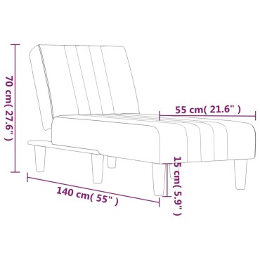 vidaXL Ανάκλιντρο Σκούρο Γκρι Υφασμάτινο 55x140x70cm 1 τεμ.