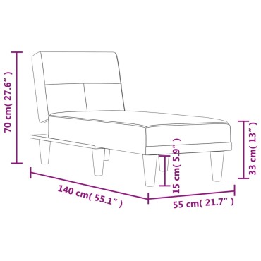 vidaXL Ανάκλιντρο Μαύρο Υφασμάτινο 55x140x70cm 1 τεμ.