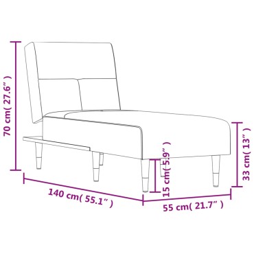 vidaXL Ανάκλιντρο Μαύρο Βελούδινο 55x140x70cm 1 τεμ.