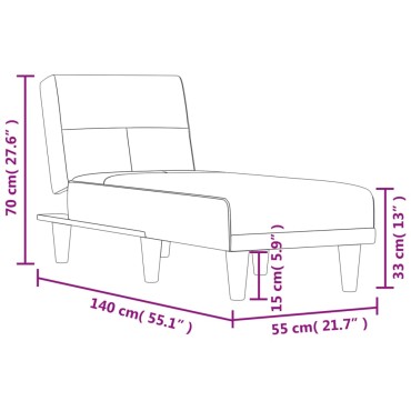 vidaXL Ανάκλιντρο Ανοιχτί Γκρι Υφασμάτινο 55x140x70cm 1 τεμ.