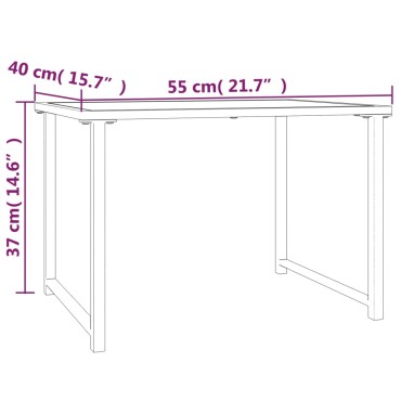 vidaXL Τραπέζι Κήπου Ανθρακί 55x40x37cm Ατσάλινο 1 τεμ.