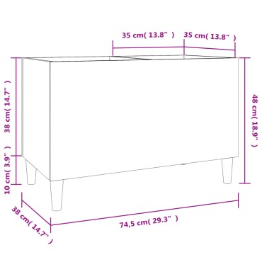 vidaXL Έπιπλο Δίσκων Λευκό 74,5x38x48cm από Επεξεργασμένο Ξύλο 1 τεμ.