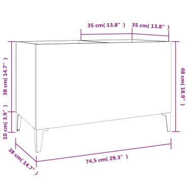 vidaXL Έπιπλο Δίσκων Λευκό 74,5x38x48cm από Επεξεργασμένο Ξύλο 1 τεμ.