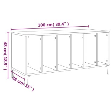 vidaXL Έπιπλο Δίσκων Λευκό 100x38x48cm από Επεξεργασμένο Ξύλο 1 τεμ.