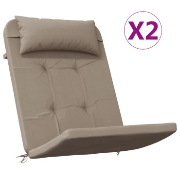 vidaXL Μαξιλάρια Καρέκλας Adirondack 2 τεμ. Taupe από Ύφασμα Oxford