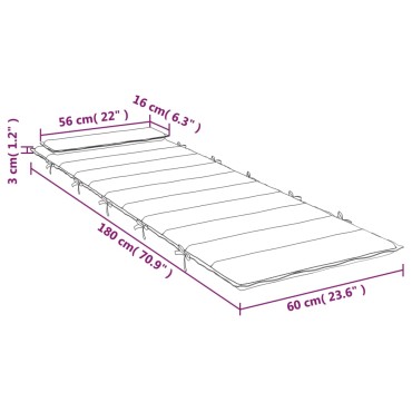 vidaXL Μαξιλάρι Ξαπλώστρας Κόκκινο 180 x 60 x 3 εκ. από Ύφασμα Oxford