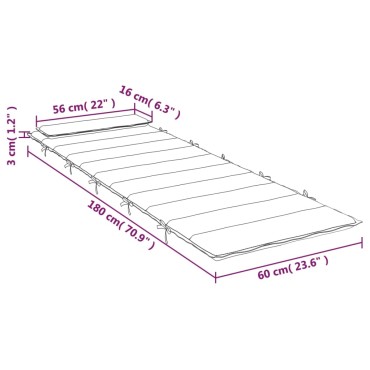 vidaXL Μαξιλάρι Ξαπλώστρας Taupe 180 x 60 x 3 εκ. από Ύφασμα Oxford