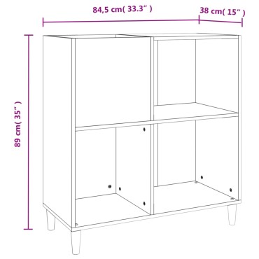 vidaXL Δισκοθήκη Καπνιστή Δρυς 84,5x38x89cm από Επεξεργ. Ξύλο