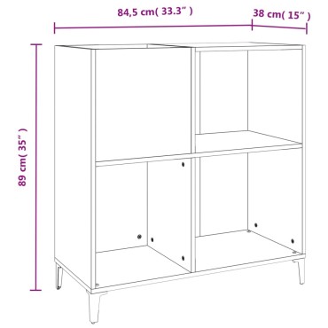 vidaXL Δισκοθήκη Καπνιστή Δρυς 84,5x38x89cm από Επεξεργ. Ξύλο