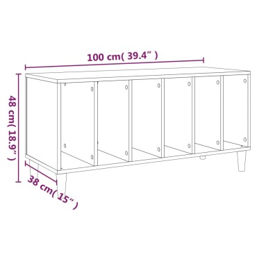 vidaXL Έπιπλο Δίσκων Γκρι Σκυροδέματος 100x38x48cm Επεξεργασμένο Ξύλο 1 τεμ.