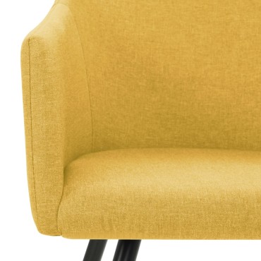 vidaXL Καρέκλες Τραπεζαρίας 4 τεμ. Κίτρινες Υφασμάτινες 54x62x80cm