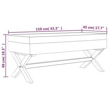 vidaXL Σκαμπό Αποθήκευσης Ροζ 110x45x49cm Βελούδινο 1 τεμ.