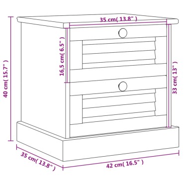 vidaXL Κομοδίνο VIGO Γκρι 42x35x42cm από Μασίφ Ξύλο Πεύκου 1 τεμ.