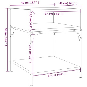 vidaXL Κομοδίνο Μαύρο 40x41x50cm από Επεξεργασμένο Ξύλο 1 τεμ.